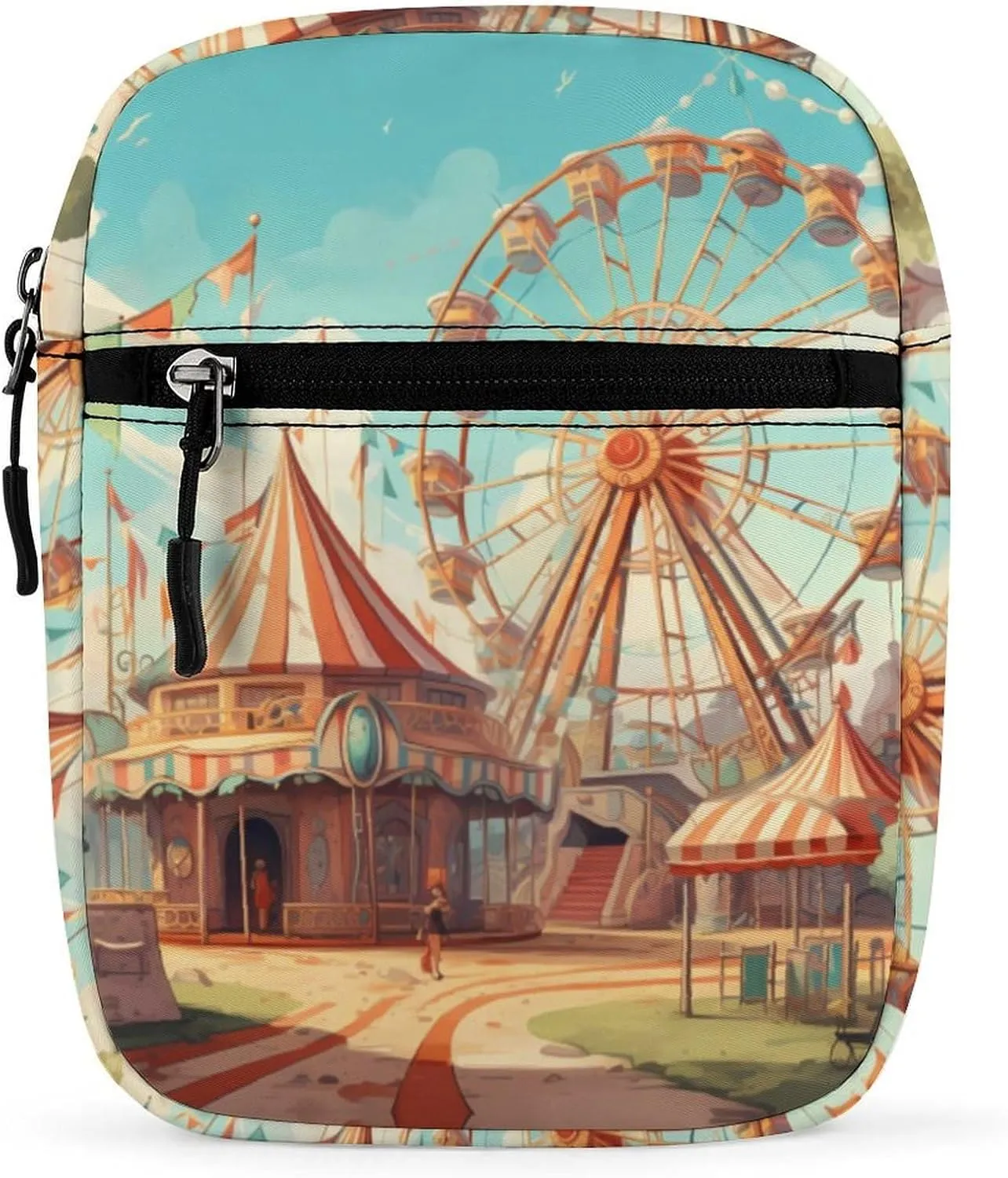 Ferris Wheel Entertainment Small Crossbody Bag Mini Shoulder Bag Purse Travel Passport Wallet Bag for Women Men