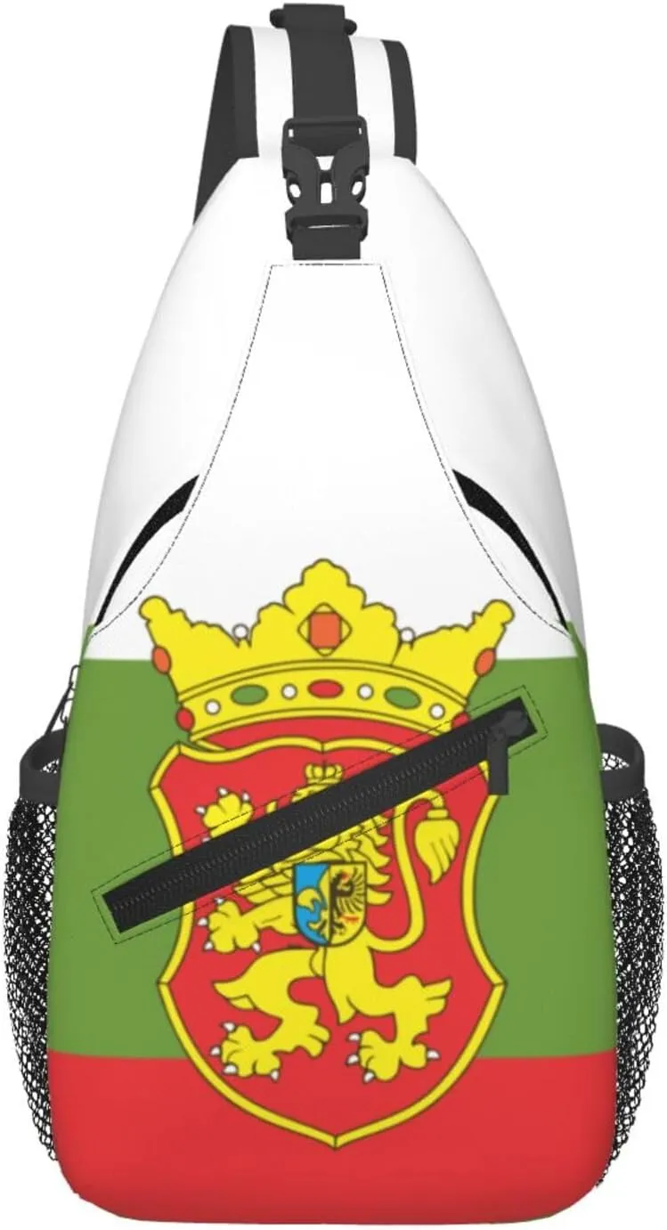 Flag of Bulgarian national minority in Serbia Crossbody Bags For Women Men Chest Backpack Gym Shoulder Bag Travel Outdoor Sports Casual Crossbody Bags