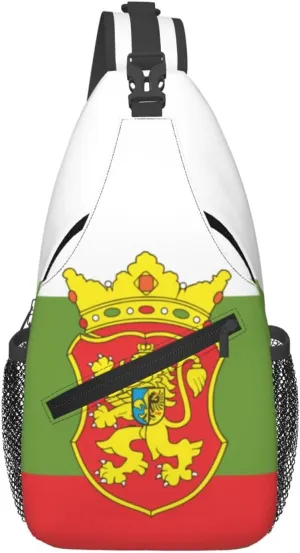 Flag of Bulgarian national minority in Serbia Crossbody Bags For Women Men Chest Backpack Gym Shoulder Bag Travel Outdoor Sports Casual Crossbody Bags