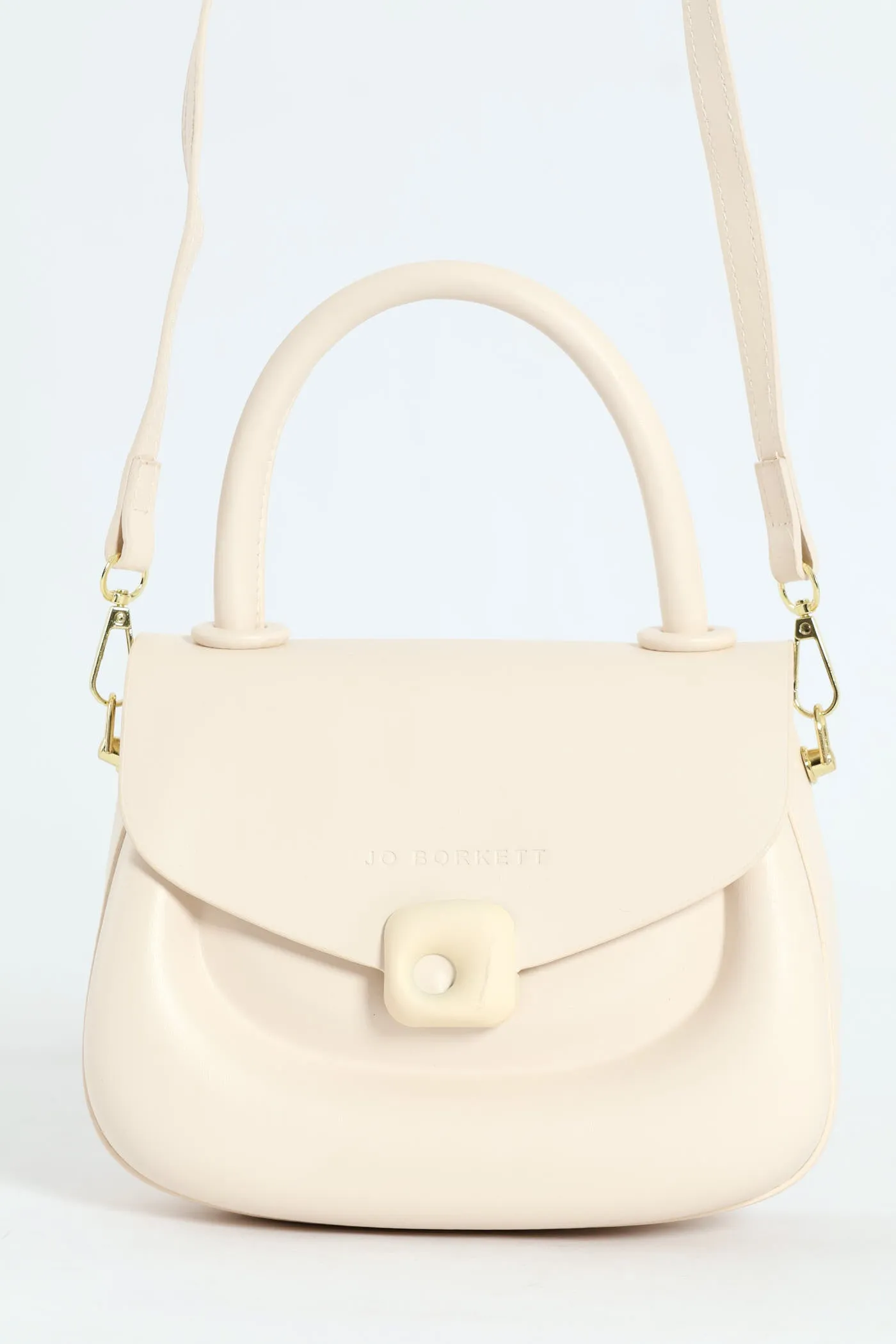 Florence Flap Bag With Top Handle - Beige