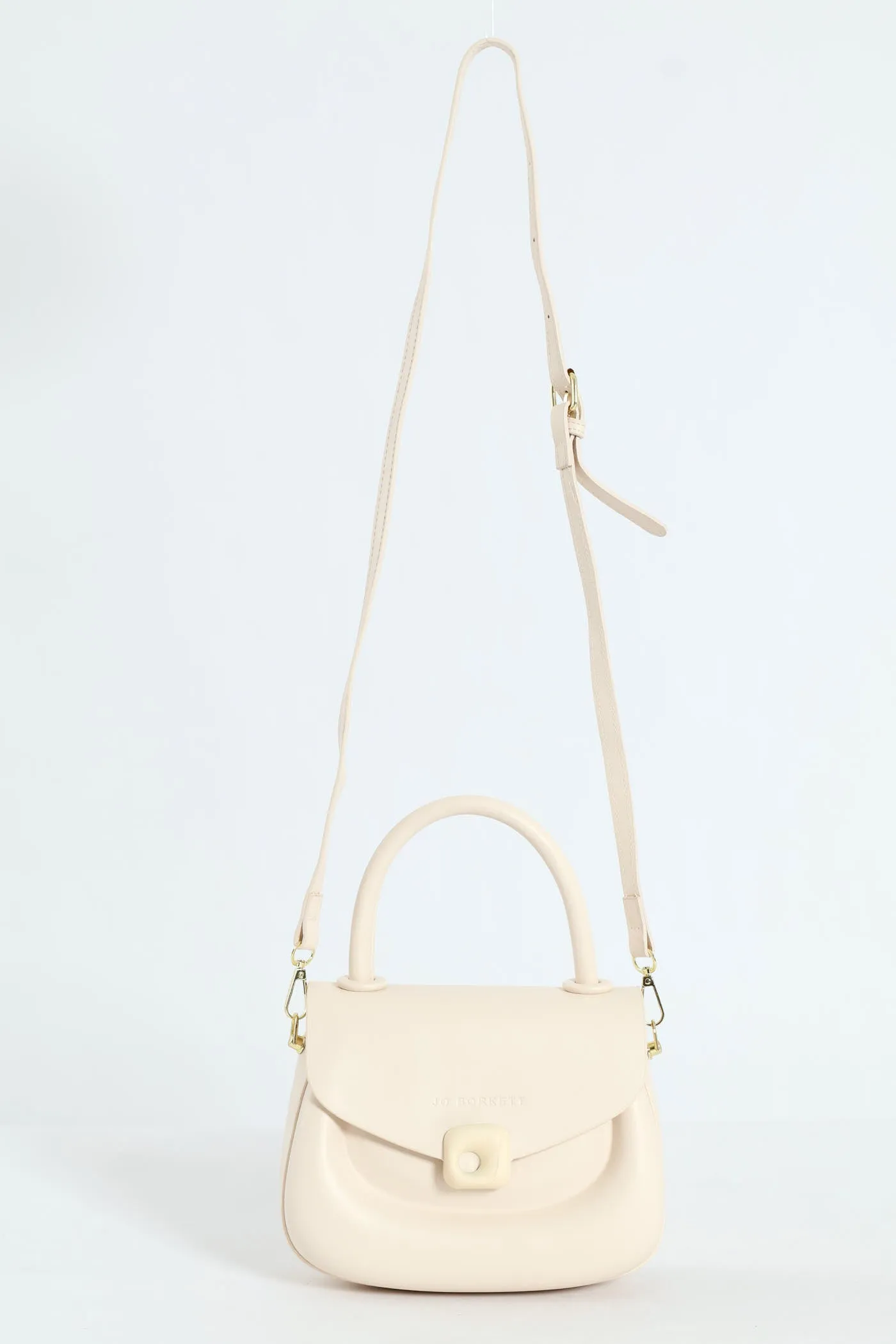 Florence Flap Bag With Top Handle - Beige