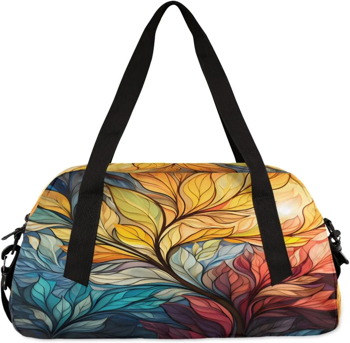 Flower Oil Painting Kids Duffle Bag Boys Girls Small Sport Dance Gym Bag for Overnight Travel Weekender Carry On
