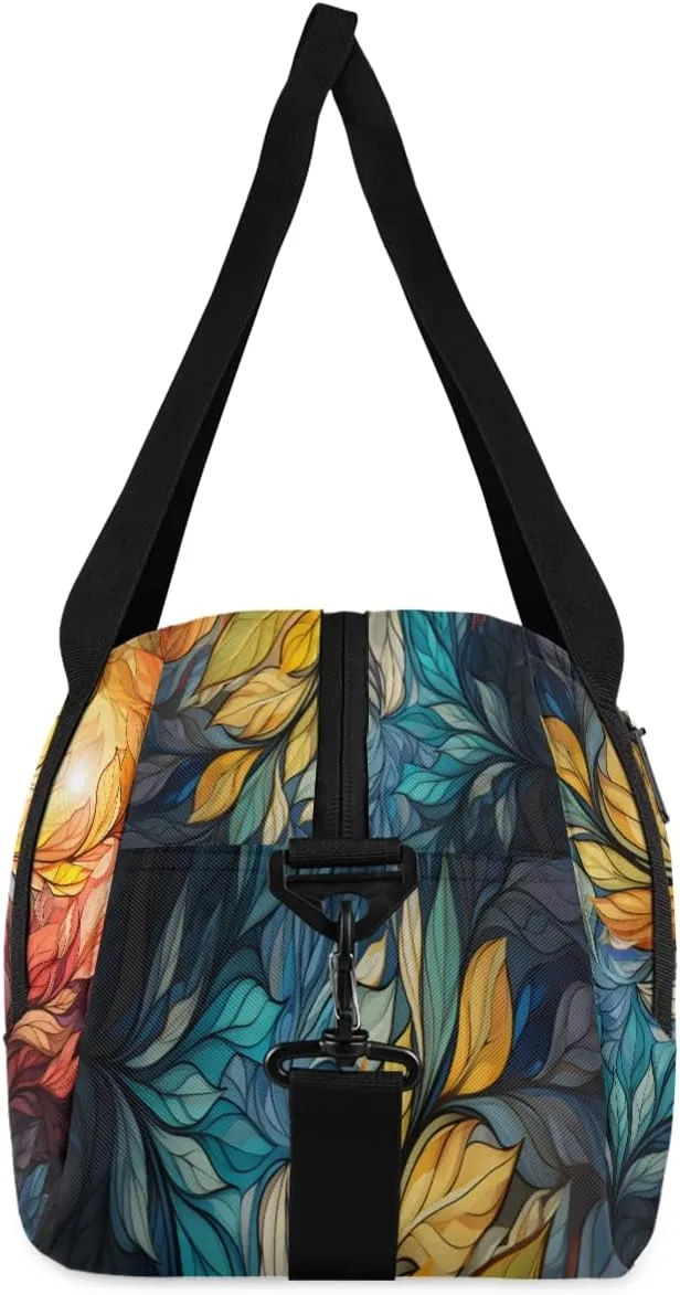 Flower Oil Painting Kids Duffle Bag Boys Girls Small Sport Dance Gym Bag for Overnight Travel Weekender Carry On