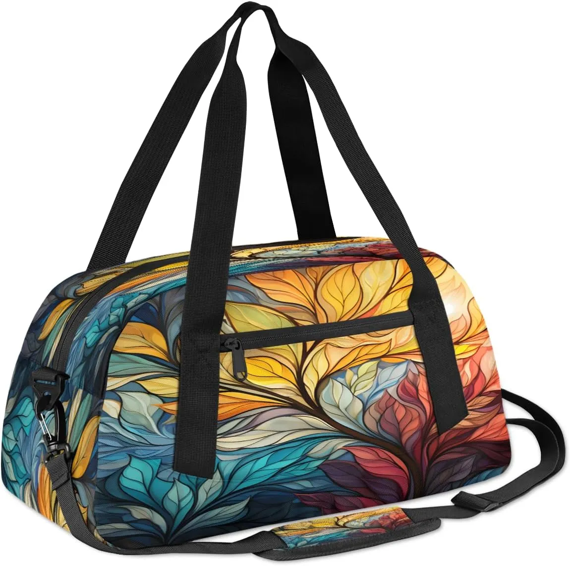 Flower Oil Painting Kids Duffle Bag Boys Girls Small Sport Dance Gym Bag for Overnight Travel Weekender Carry On