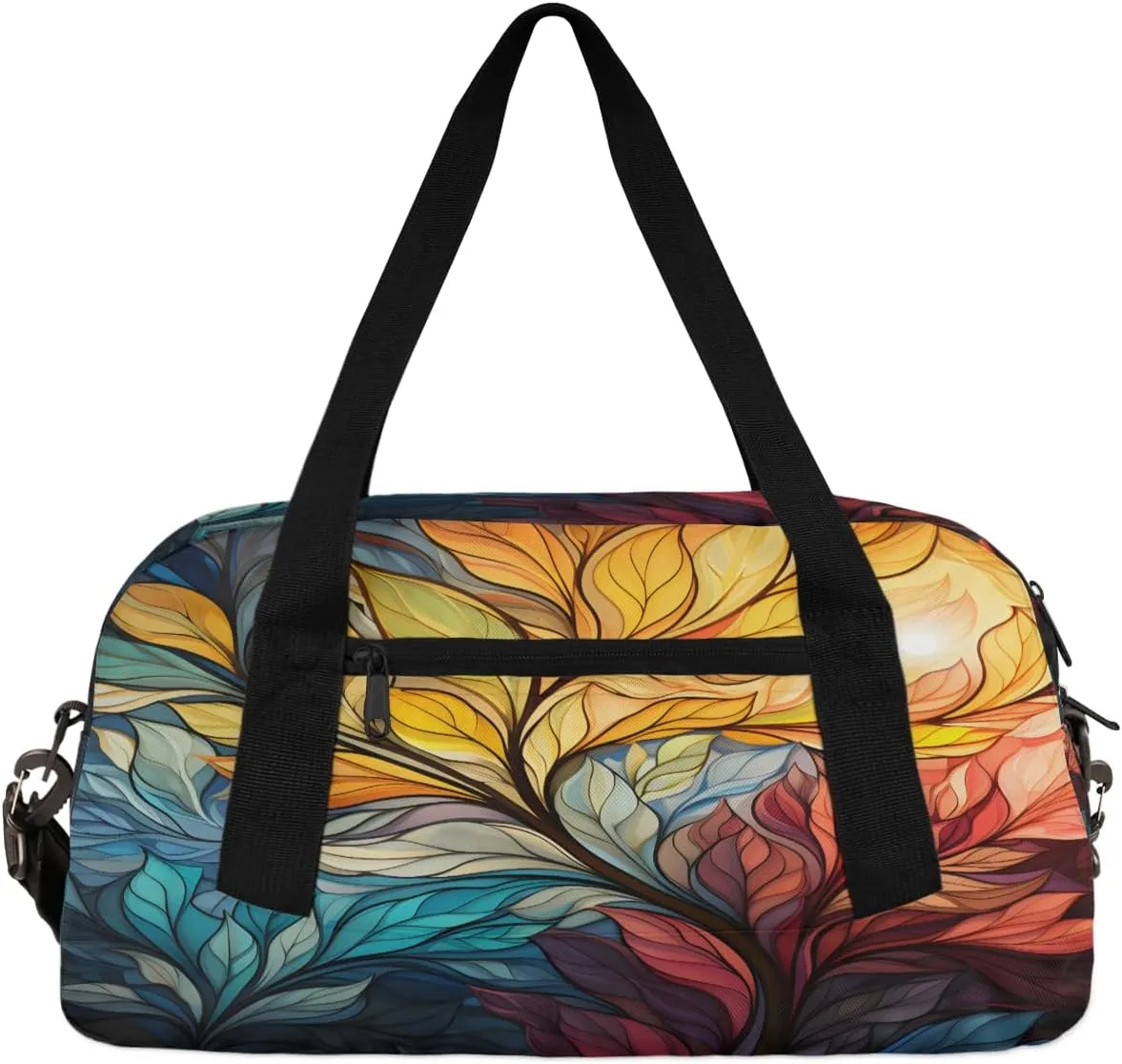Flower Oil Painting Kids Duffle Bag Boys Girls Small Sport Dance Gym Bag for Overnight Travel Weekender Carry On