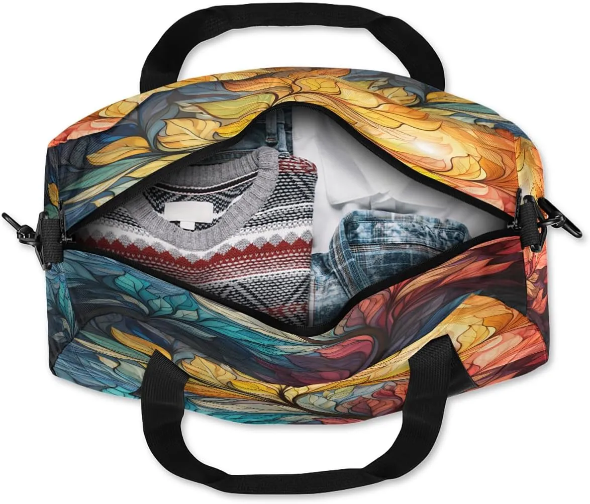 Flower Oil Painting Kids Duffle Bag Boys Girls Small Sport Dance Gym Bag for Overnight Travel Weekender Carry On