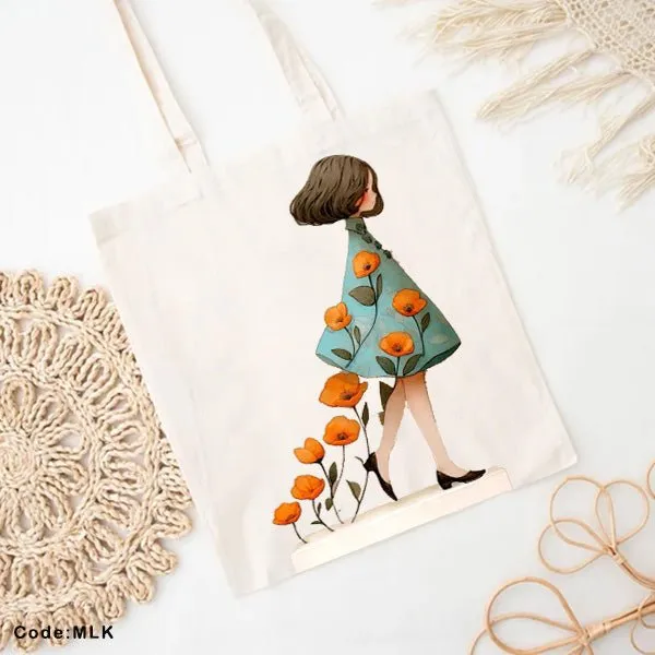 Flowers Tote Bag - Linen