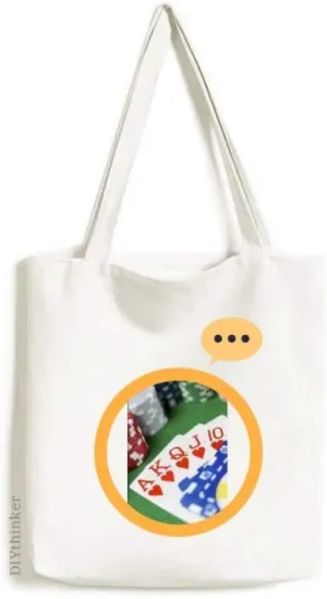 Flush Hearts Gambling Poker Photo Expression Gift Sack Canvas Tote Shoulder Bag