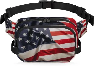 Flying The American Flag Durable Waterproof Fanny Pack with Double Zipper Closure - Organize Your Essentials with Ease - Lightweight and Comfortable for Men and Women