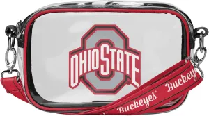 FOCO NCAA College Team Logo Stripe Clear Crossbody Bag