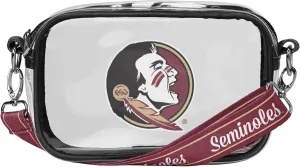 FOCO NCAA College Team Logo Stripe Clear Crossbody Bag