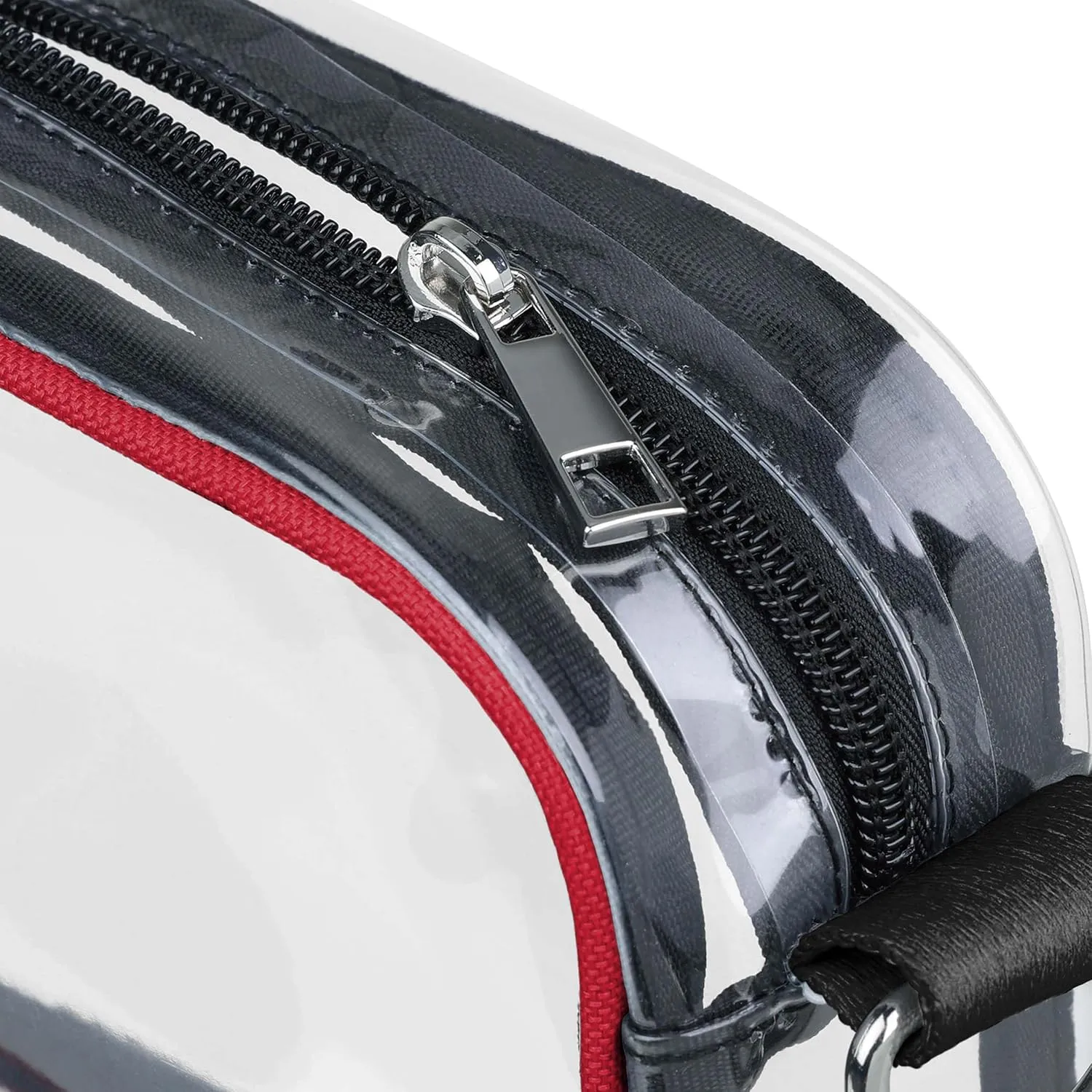 FOCO NCAA College Team Logo Stripe Clear Crossbody Bag