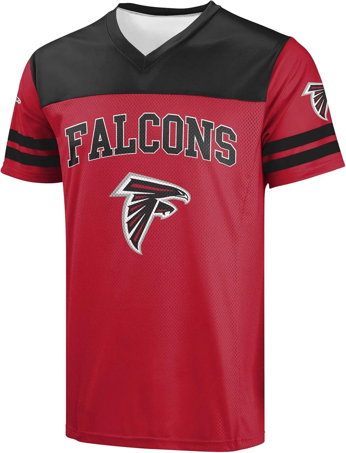FOCO NFL Men's Officially Licensed Primary Logo Team Color Wordmark Game Day V-Neck Football Jersey