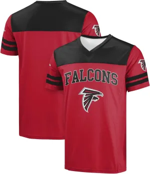 FOCO NFL Men's Officially Licensed Primary Logo Team Color Wordmark Game Day V-Neck Football Jersey