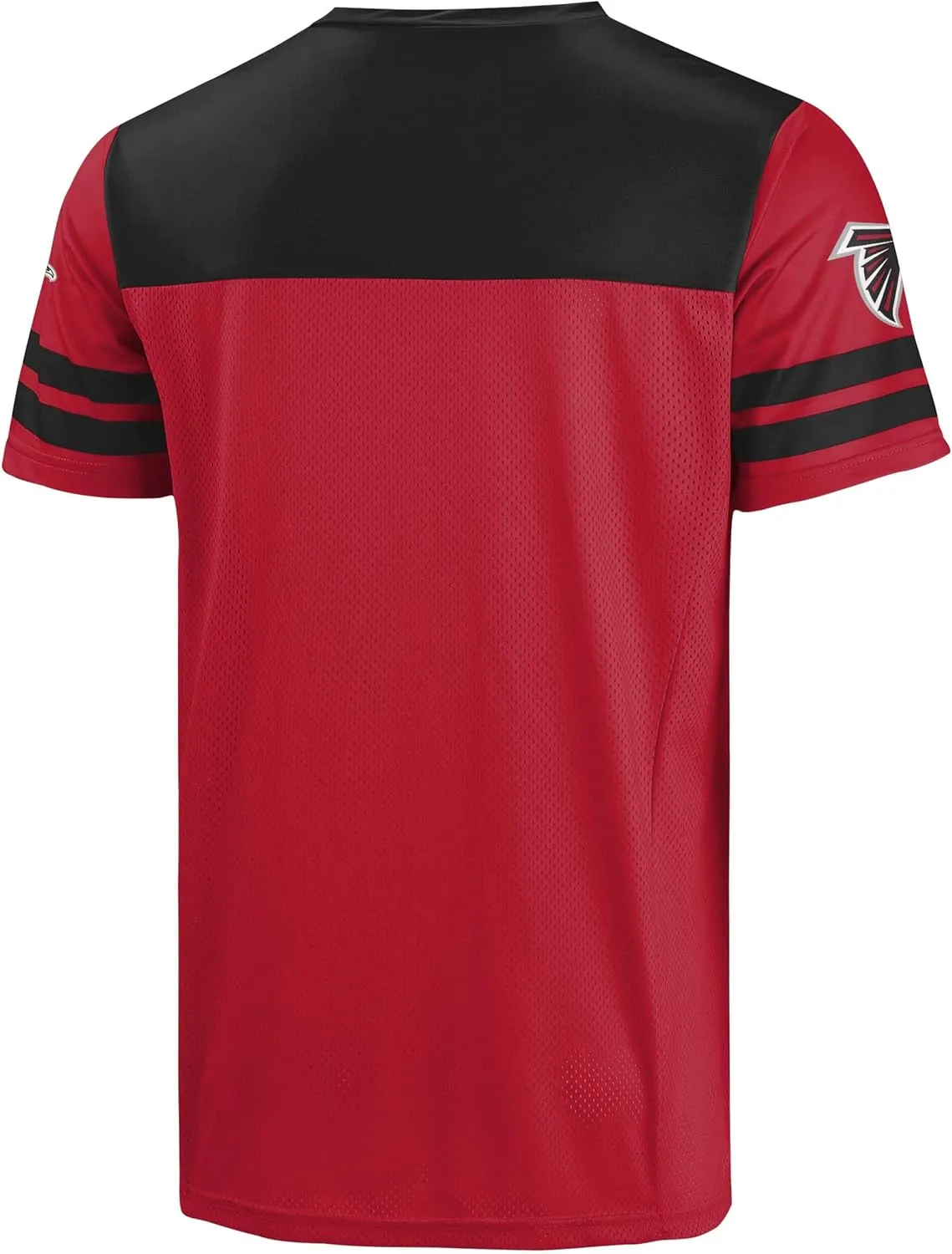 FOCO NFL Men's Officially Licensed Primary Logo Team Color Wordmark Game Day V-Neck Football Jersey