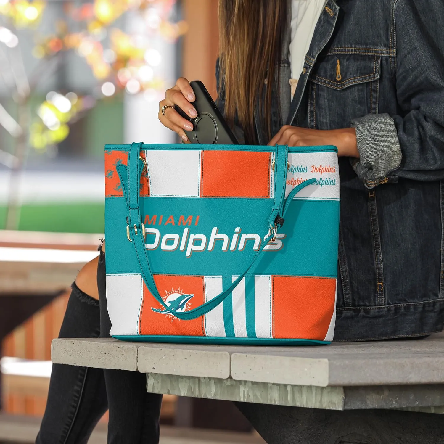 FOCO NFL Team Logo Printed Collage Tote Bag