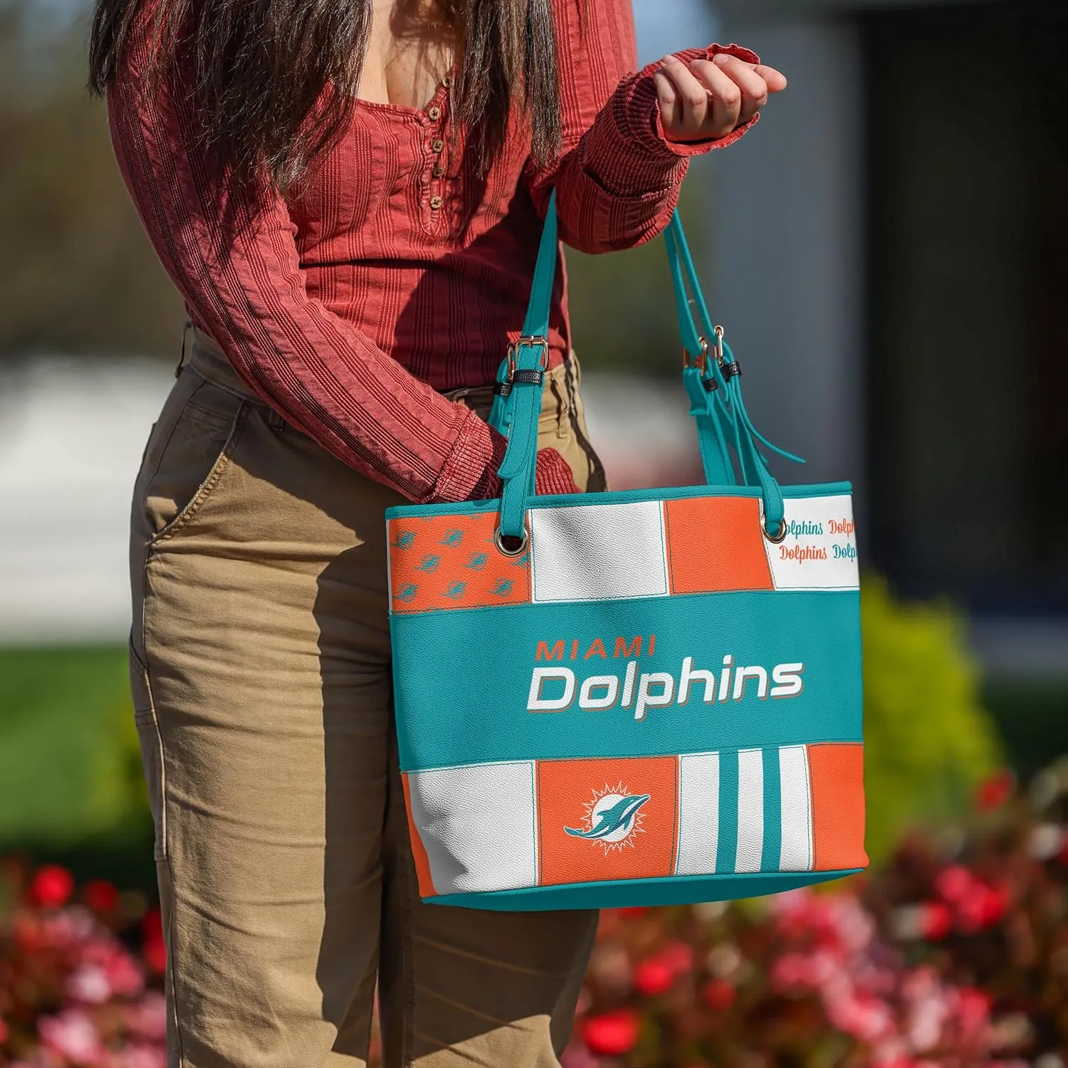 FOCO NFL Team Logo Printed Collage Tote Bag