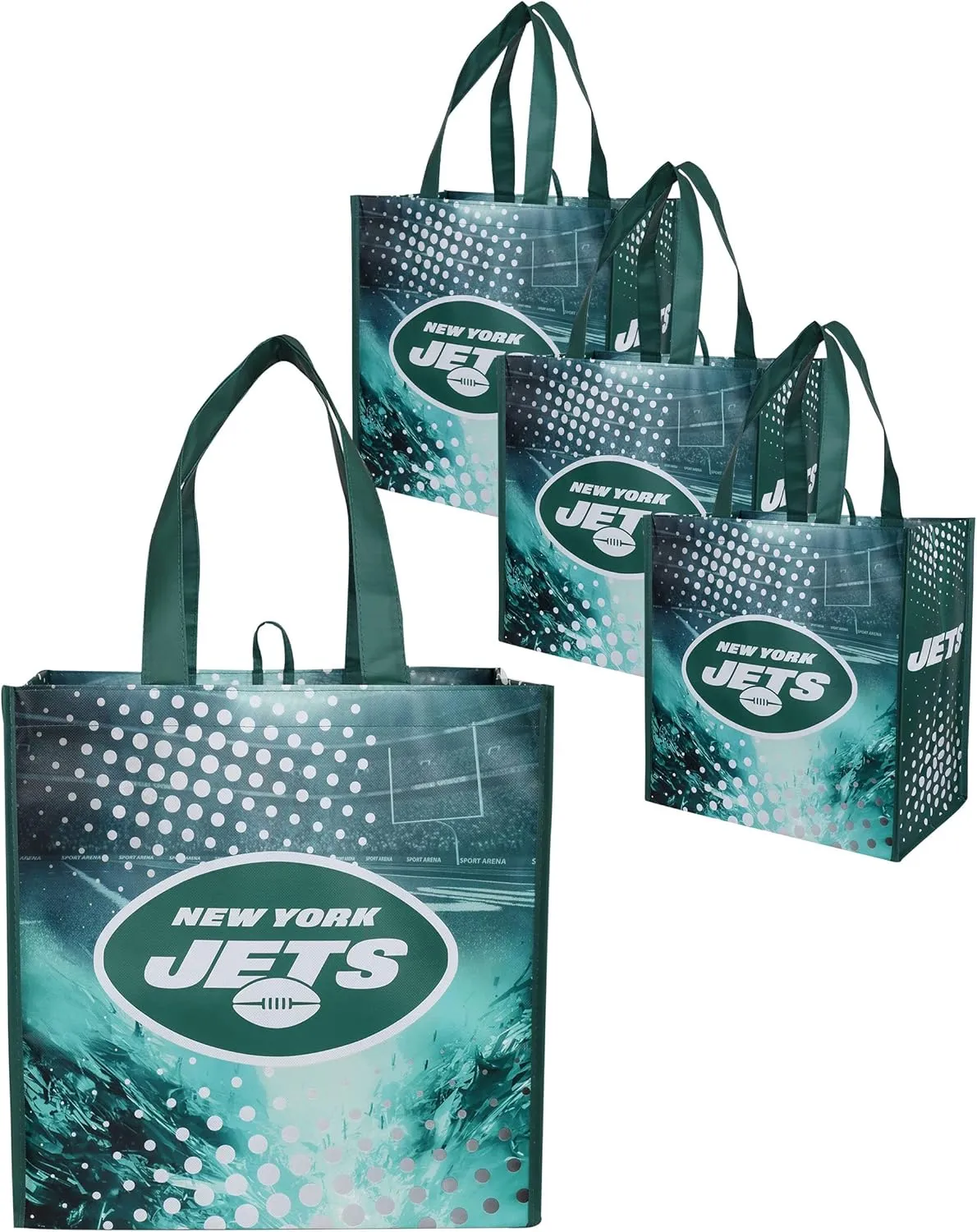FOCO NFL Team Logo Reusable Grocery Shopping Bags Totes