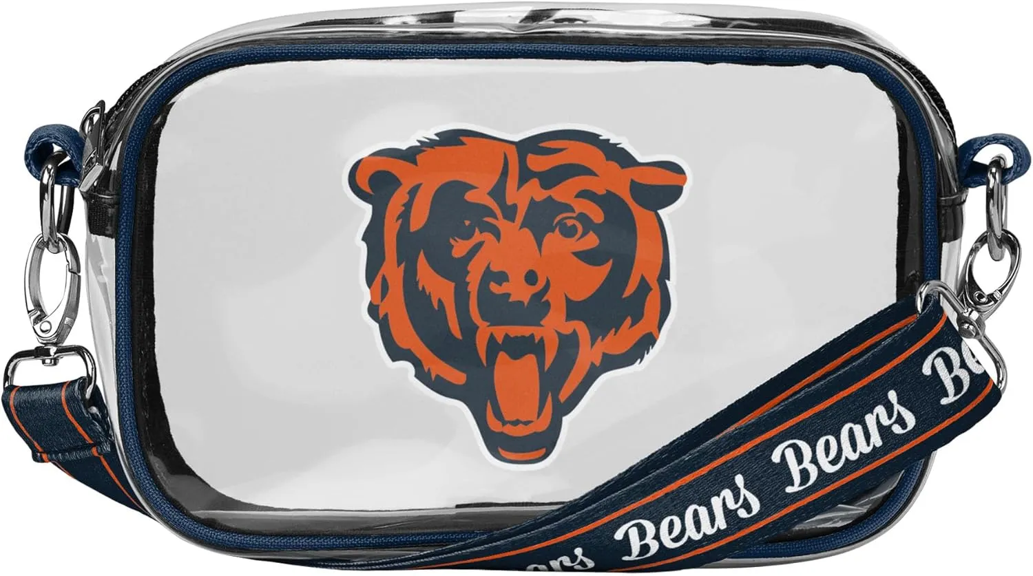 FOCO NFL Team Logo Stripe Clear Crossbody Bag