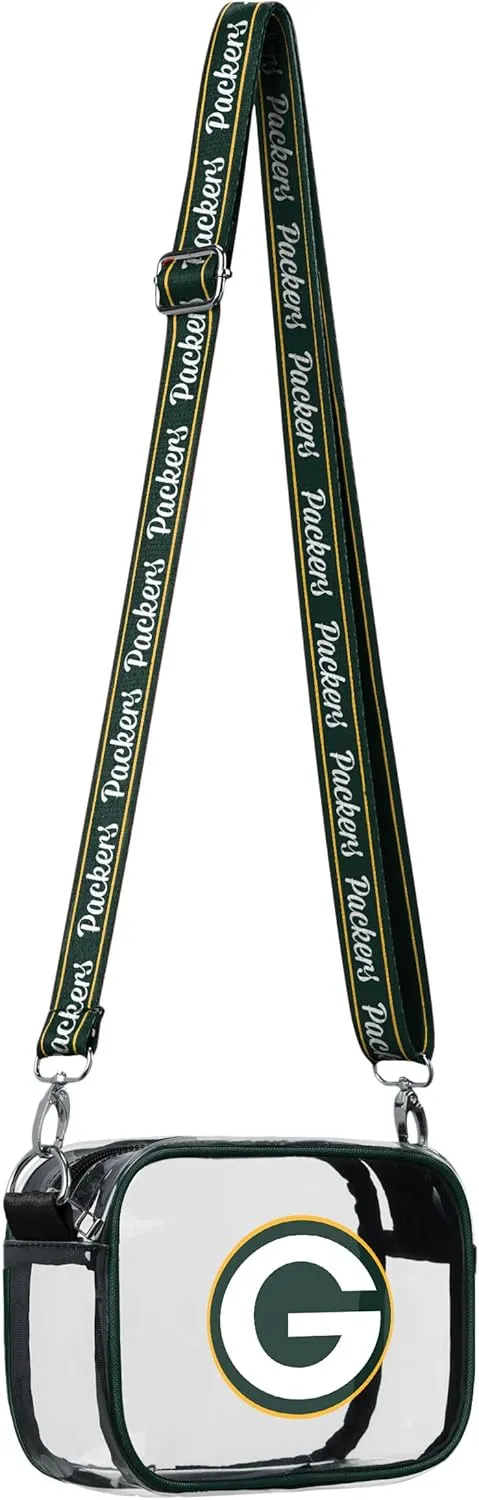 FOCO NFL Team Logo Stripe Clear Crossbody Bag