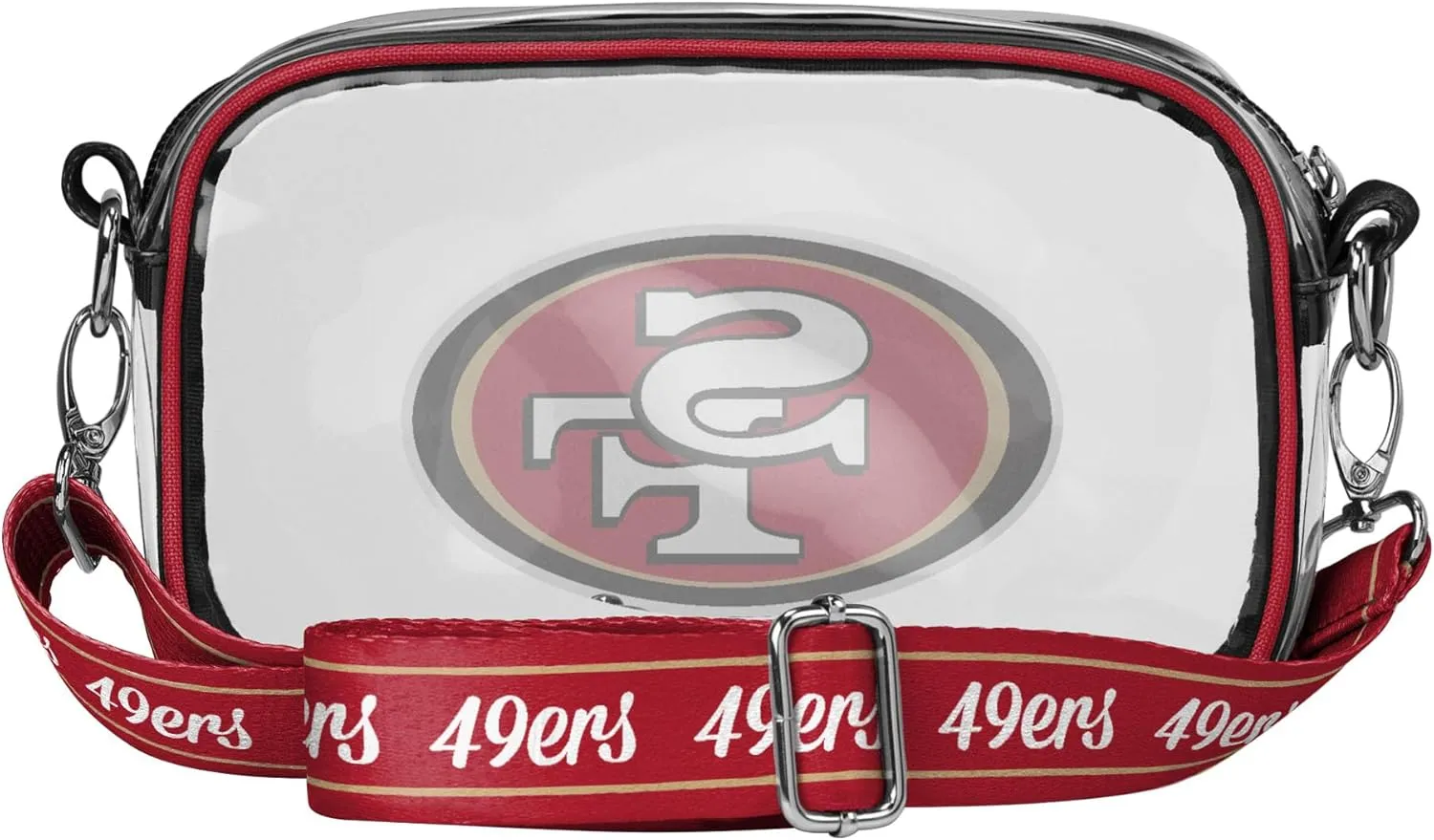 FOCO NFL Team Logo Stripe Clear Crossbody Bag