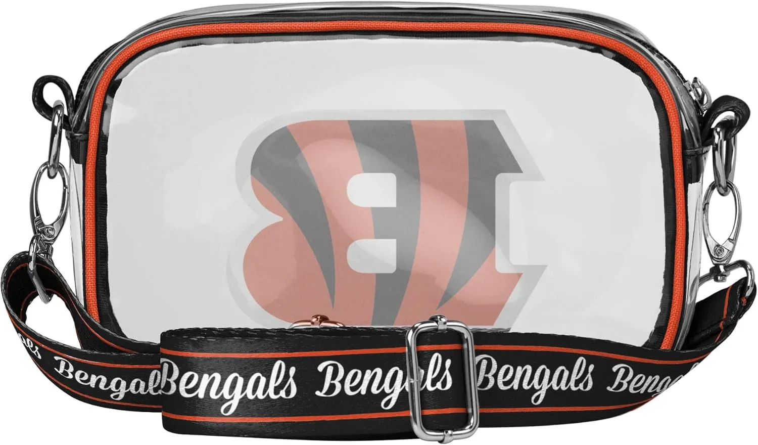 FOCO NFL Team Logo Stripe Clear Crossbody Bag