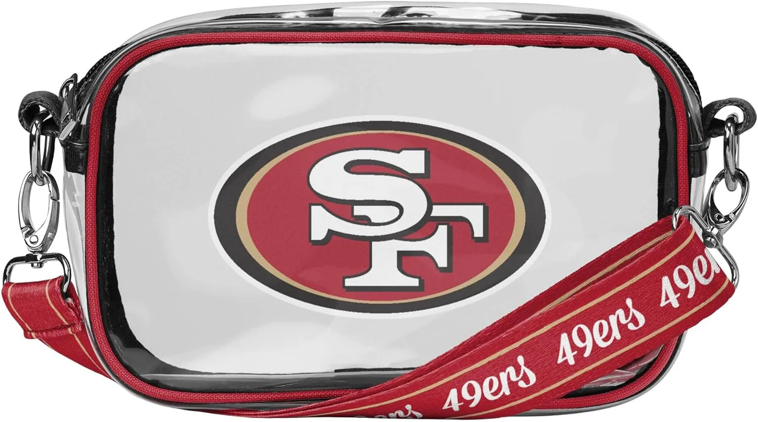 FOCO NFL Team Logo Stripe Clear Crossbody Bag
