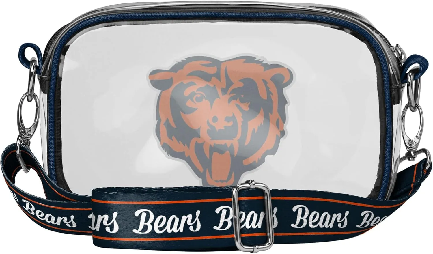 FOCO NFL Team Logo Stripe Clear Crossbody Bag
