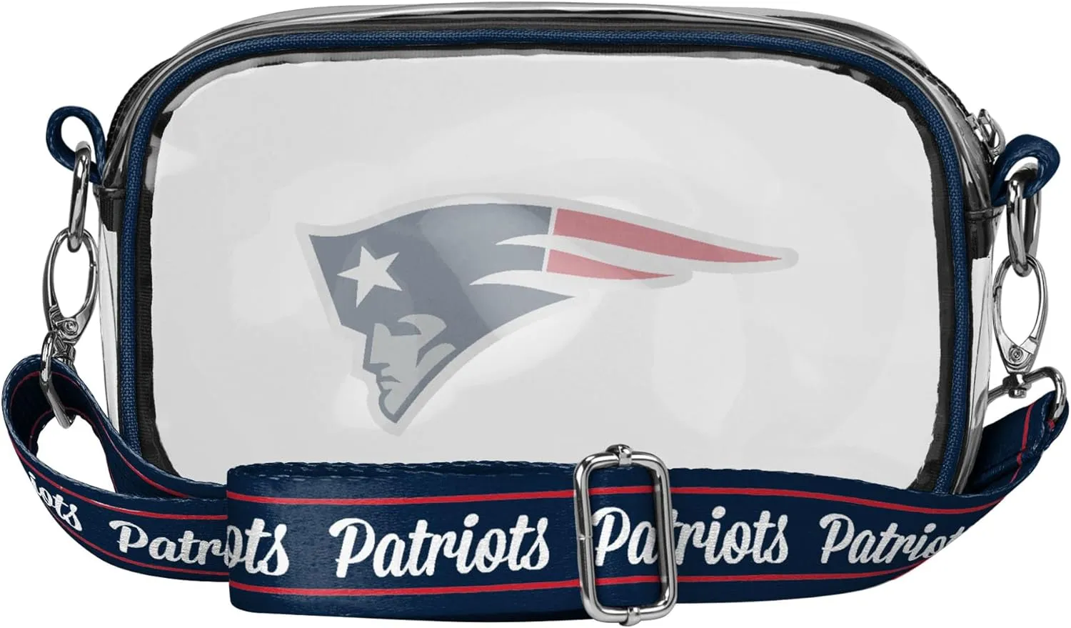 FOCO NFL Team Logo Stripe Clear Crossbody Bag