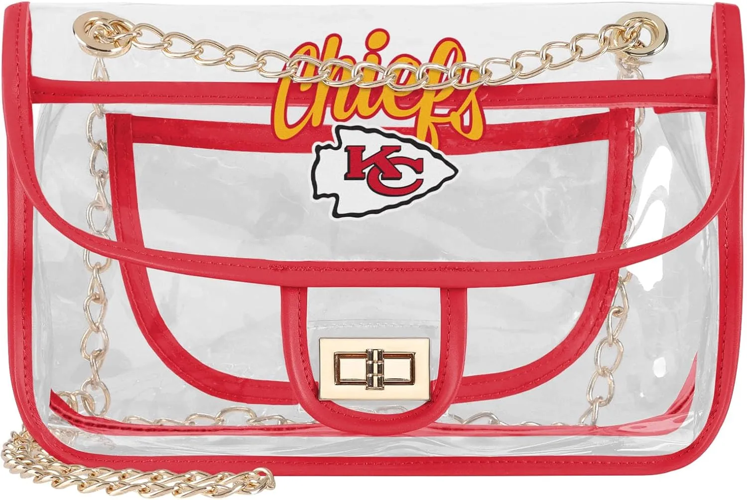 FOCO NFL Team Stadium Ladies Fashion Clear Crossbody Chain Bag