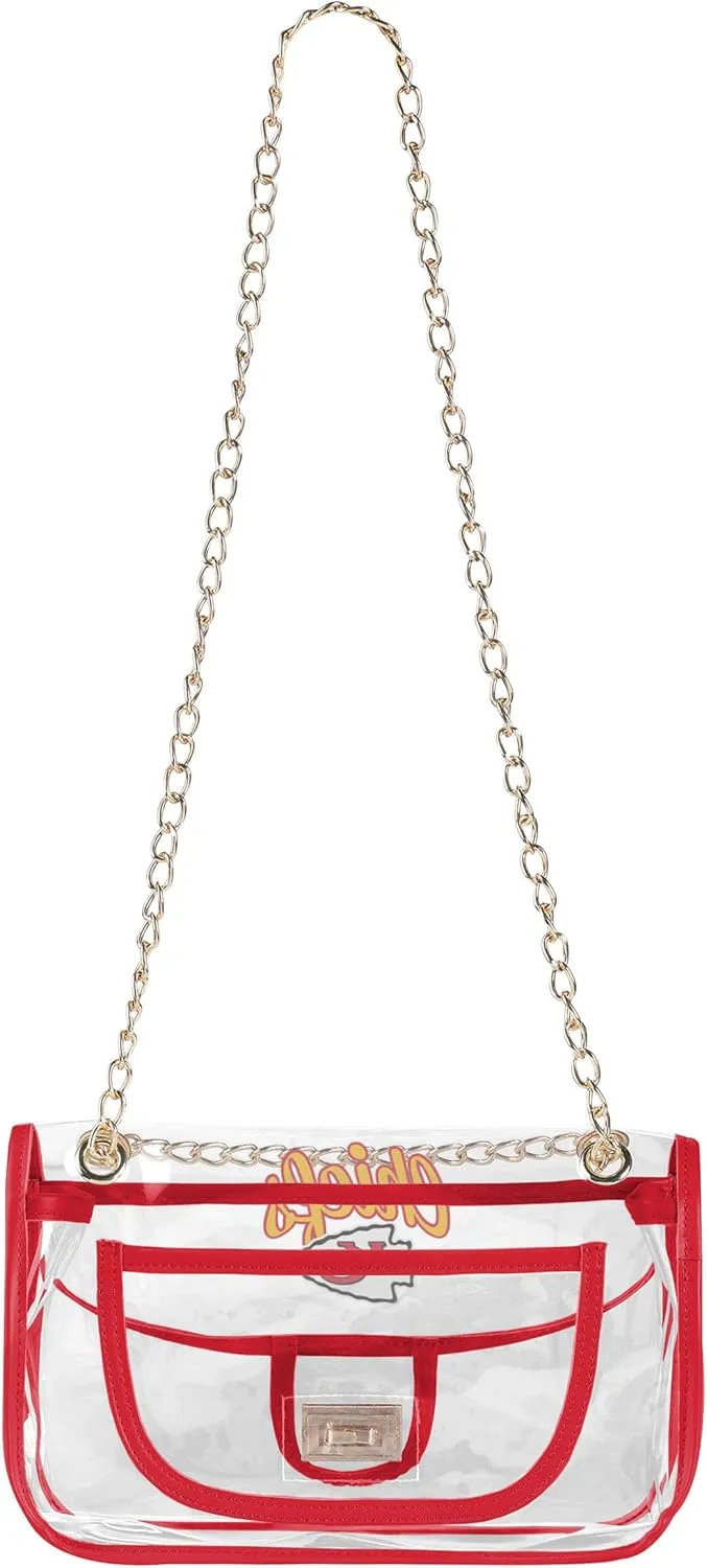 FOCO NFL Team Stadium Ladies Fashion Clear Crossbody Chain Bag