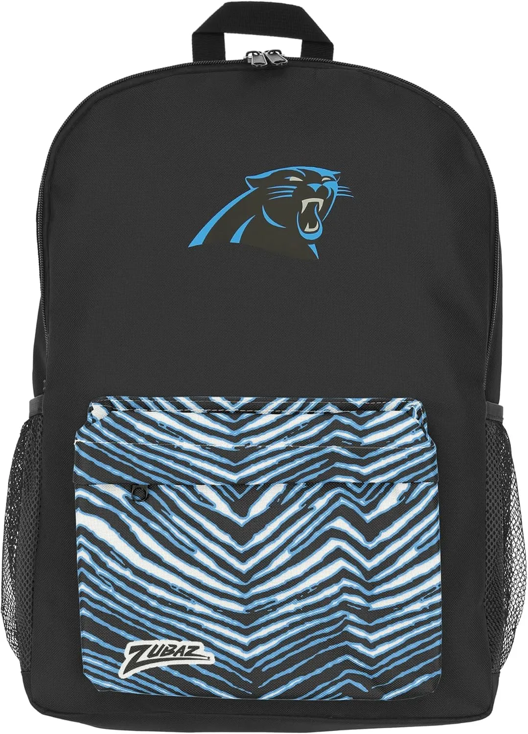 FOCO X ZUBAZ NFL Collab Zebra Printed Backpack, Carolina Panthers
