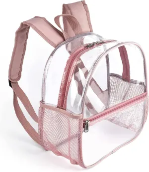 Fomaris Mini Clear Backpack for Women and Girls 12x12x6 Stadium Approved Plastic Backpack for Stadium Events Concert Festival