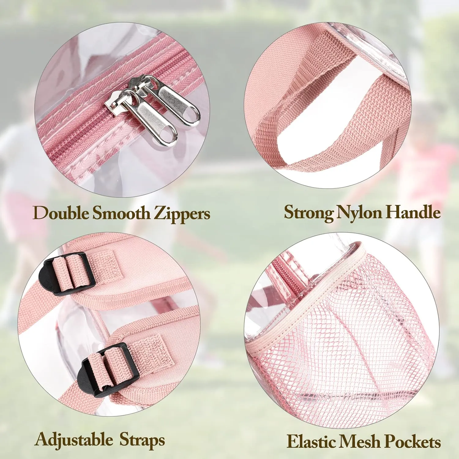 Fomaris Mini Clear Backpack for Women and Girls 12x12x6 Stadium Approved Plastic Backpack for Stadium Events Concert Festival