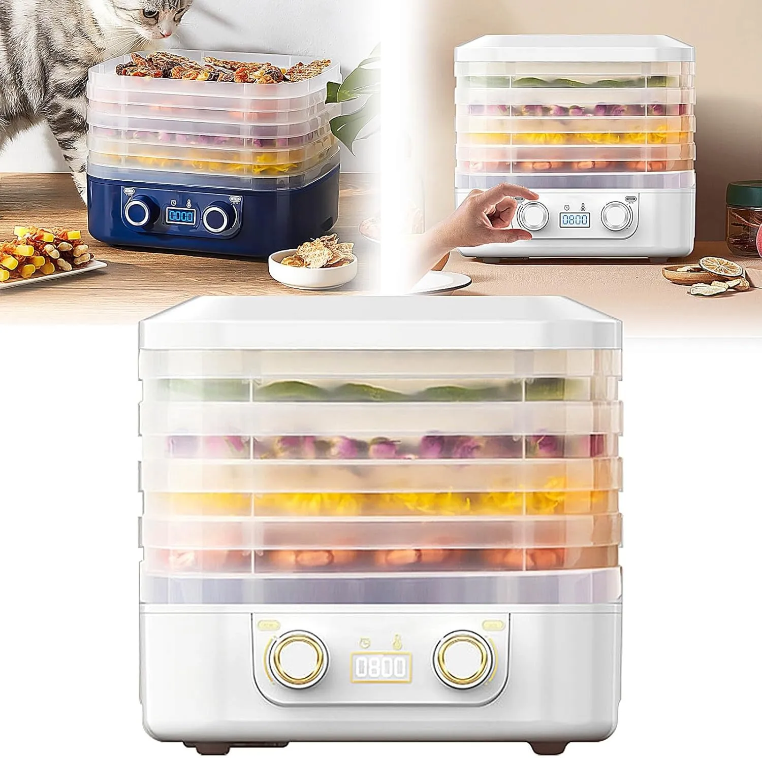 Food Freeze Dryer Machine for Home,2025 New Digital Freeze Dryer,Multi-Layer Fruit Freeze Dryer,Adjustable Temperature Meat Freeze Dryer,Compact Food Dehydrator for Home Kitchen(White)