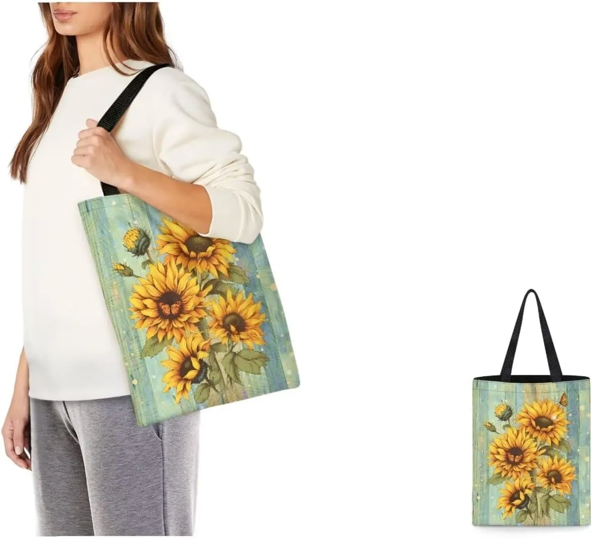 FOR U DESIGNS Women Canvas Reusable Tote Bag Women Shopping Tote Bags Book Bags