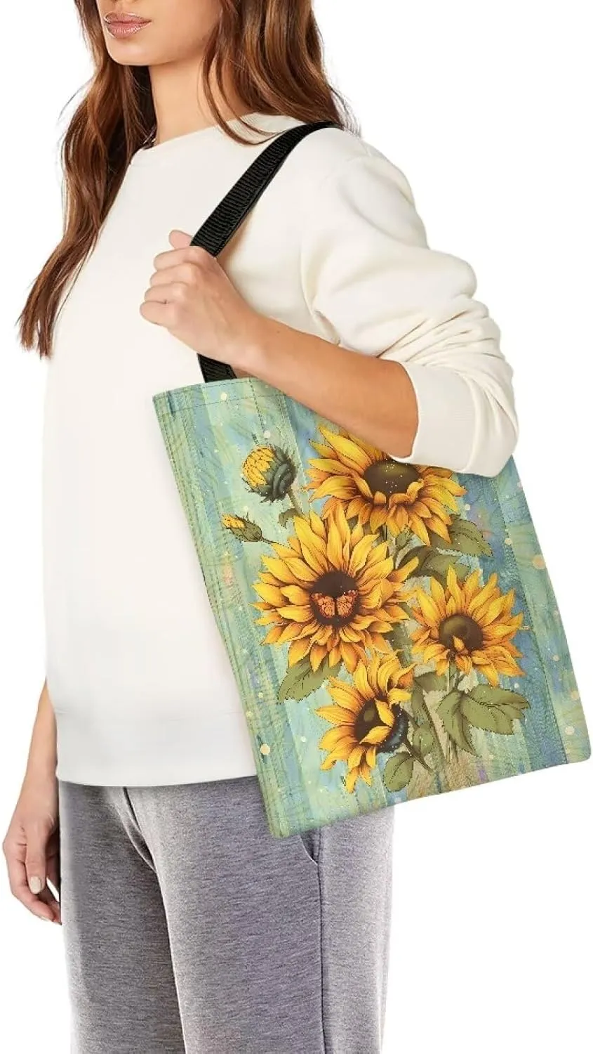 FOR U DESIGNS Women Canvas Reusable Tote Bag Women Shopping Tote Bags Book Bags