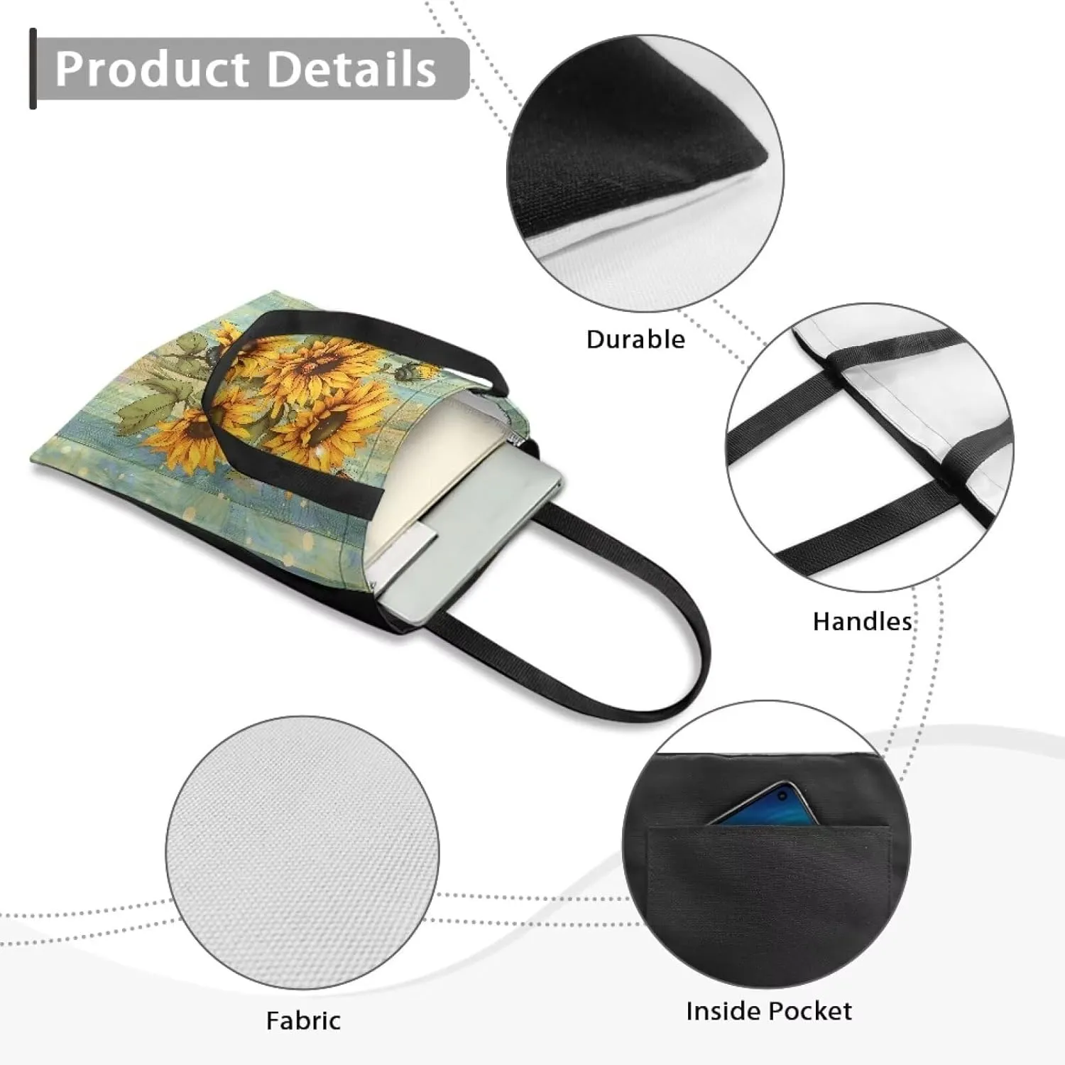 FOR U DESIGNS Women Canvas Reusable Tote Bag Women Shopping Tote Bags Book Bags