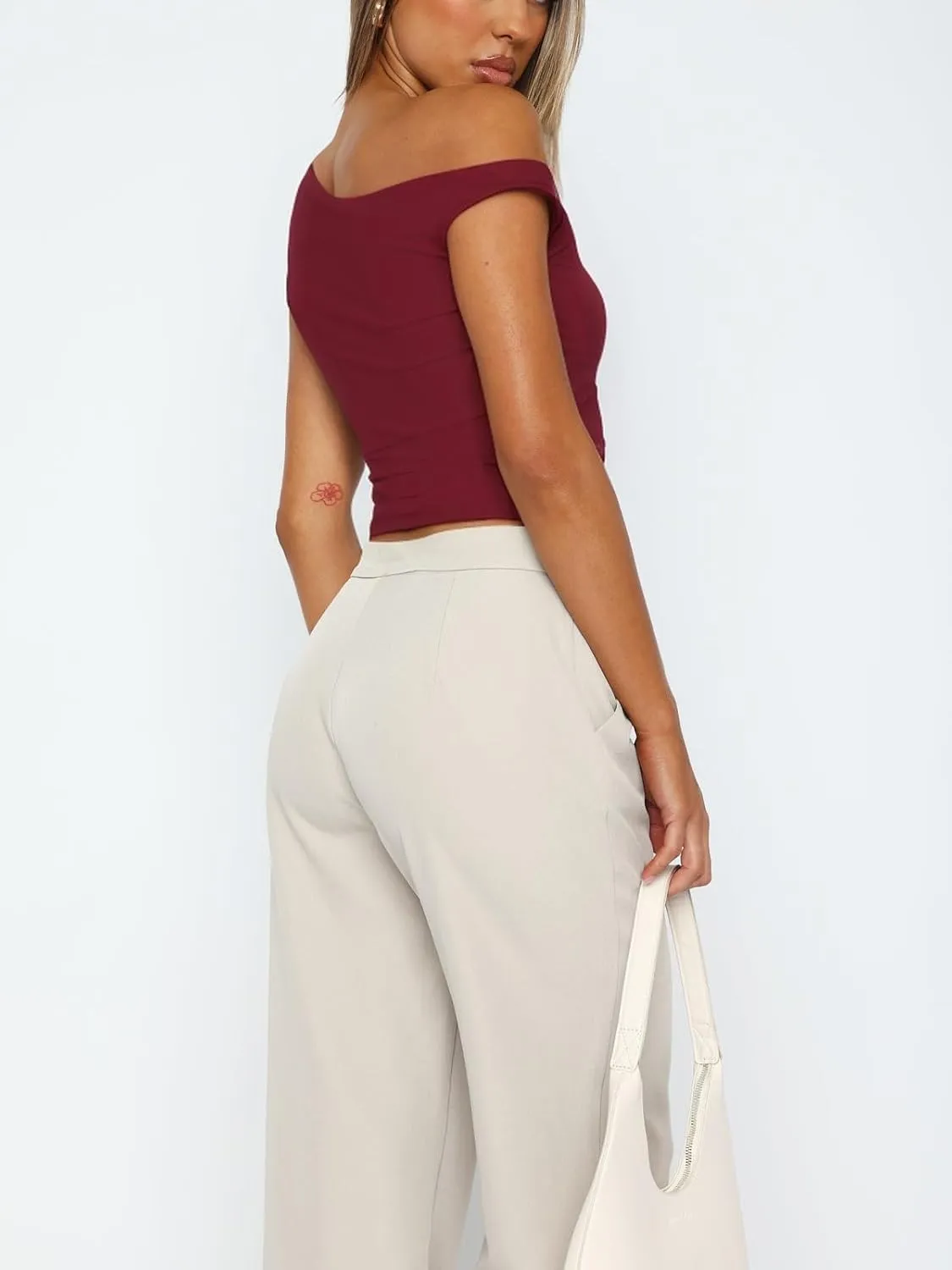 ForeFair Womens Off Shoulder Tops Sleeveless Going Out Crop Tank Tops Slim Fitted Shirts Summer Outfits Y2K Cute Tops