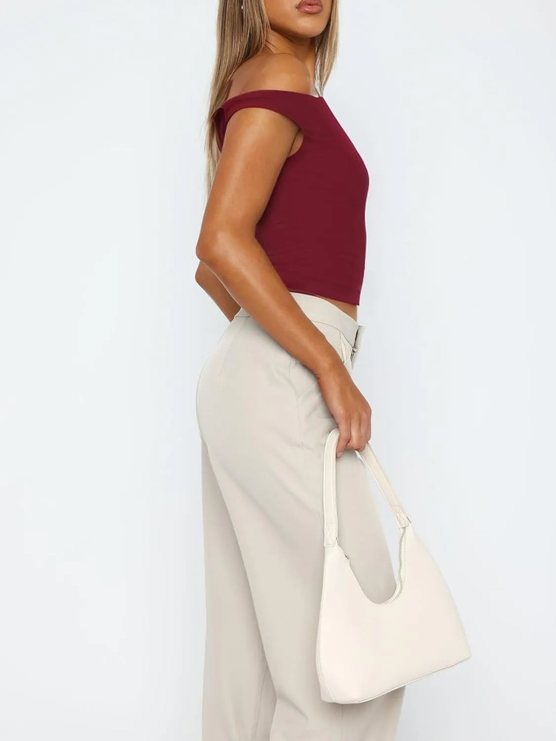 ForeFair Womens Off Shoulder Tops Sleeveless Going Out Crop Tank Tops Slim Fitted Shirts Summer Outfits Y2K Cute Tops