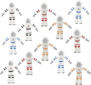 Forest & Twelfth Set of 12 Bendable Astronaut Figures 3” Astronaut Toys for Kids, Cute Bendy Toys to Enhance Fine Motor Skills and Spark Imagination, Ideal for Ages 3 