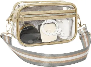 FOXLOVER Clear Bags for Women Stadium Approved Clear Purses Small Crossbody Bags Trendy for Concerts Sports