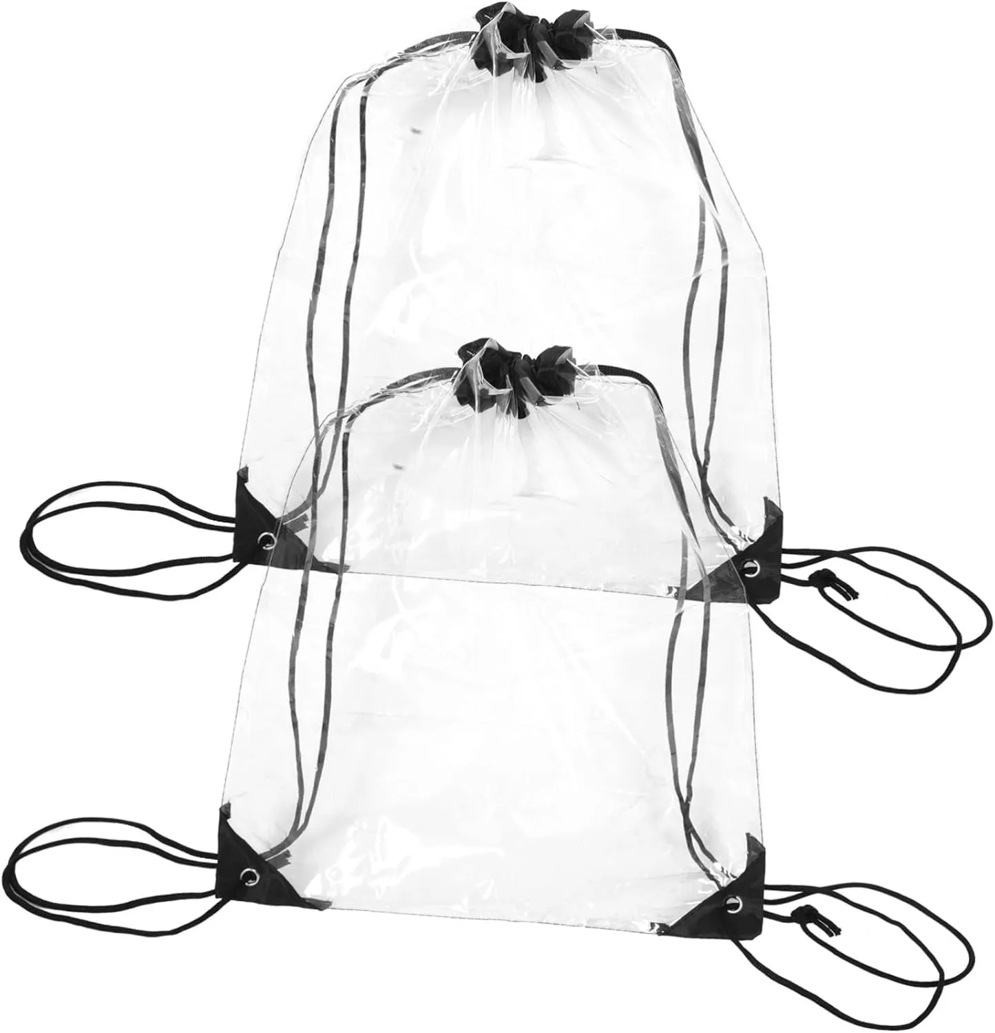 FRCOLOR 2pcs Small Clear Drawstring Bag Backpack for Picnics Festivals Concerts Closure Durable Design Versatile Storage for Everyday Use