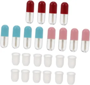 FRCOLOR 3sets Mini Capsule Lip Gloss Tube Portable Refillable Empty Containers for DIY Cosmetics Lip Oil Lotion Stylish and Leak Design for Handbags and Purses 12pcs*3