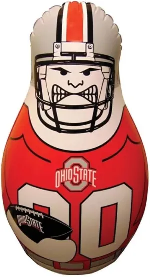 Fremont Die NCAA Ohio State Buckeyes Bop Bag Inflatable Tackle Buddy Punching Bag, Mini: 12" Tall, Team Colors