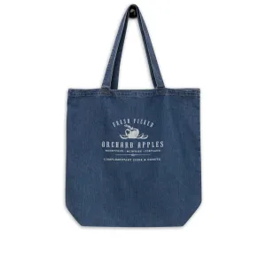 Fresh Picked Organic Apples denim tote bag