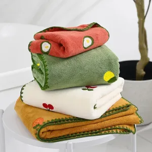 Fruit Embroidered bath towel