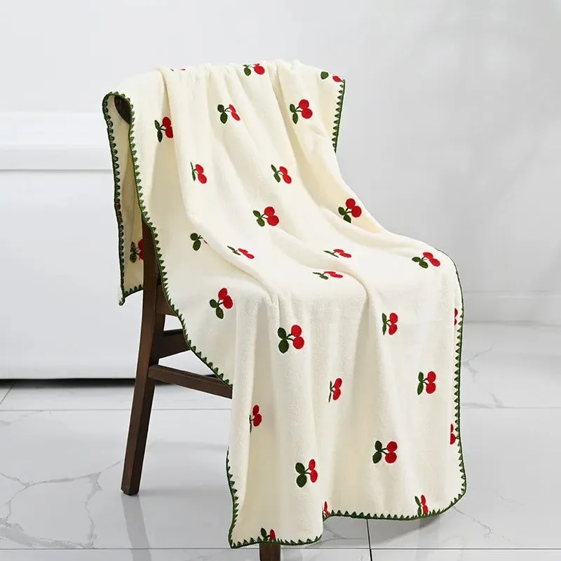 Fruit Embroidered bath towel