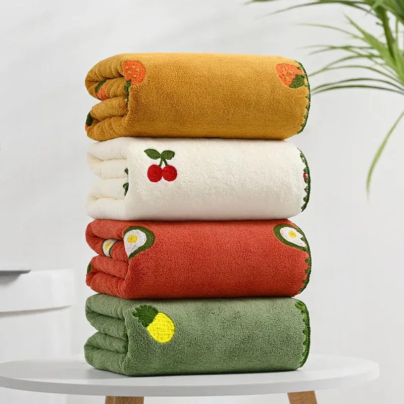 Fruit Embroidered bath towel