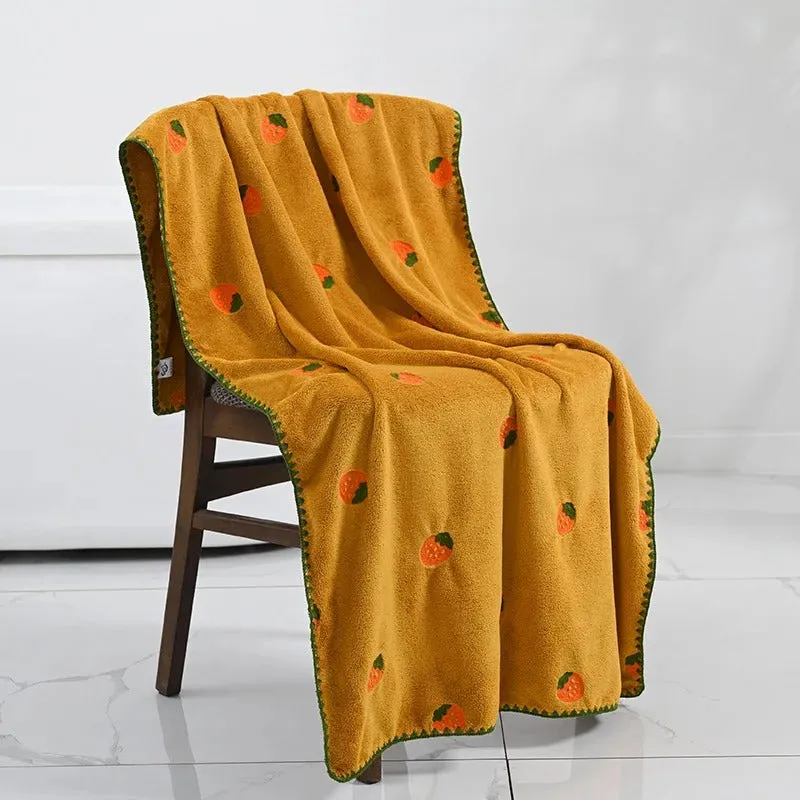 Fruit Embroidered bath towel